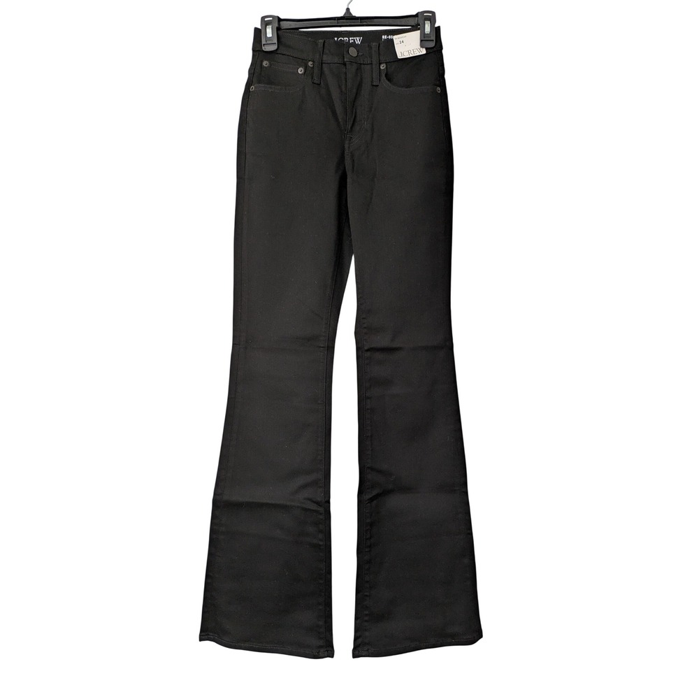 J. Crew High Rise Bootcut Jean 2003 Super‎ Stretch Size 24 Black NWT $158 CC512
